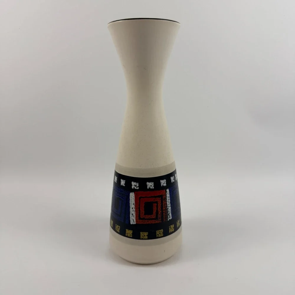 Dumler & Breiden West German Pottery Vase 129/30 Mid Century Geometric